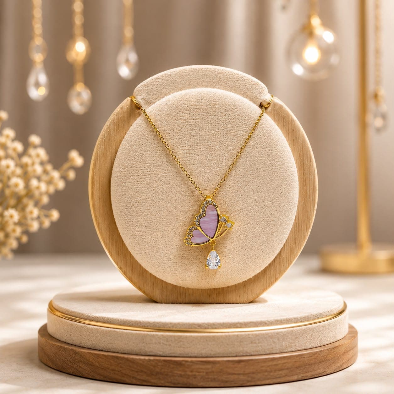 Rose Butterfly Pendant