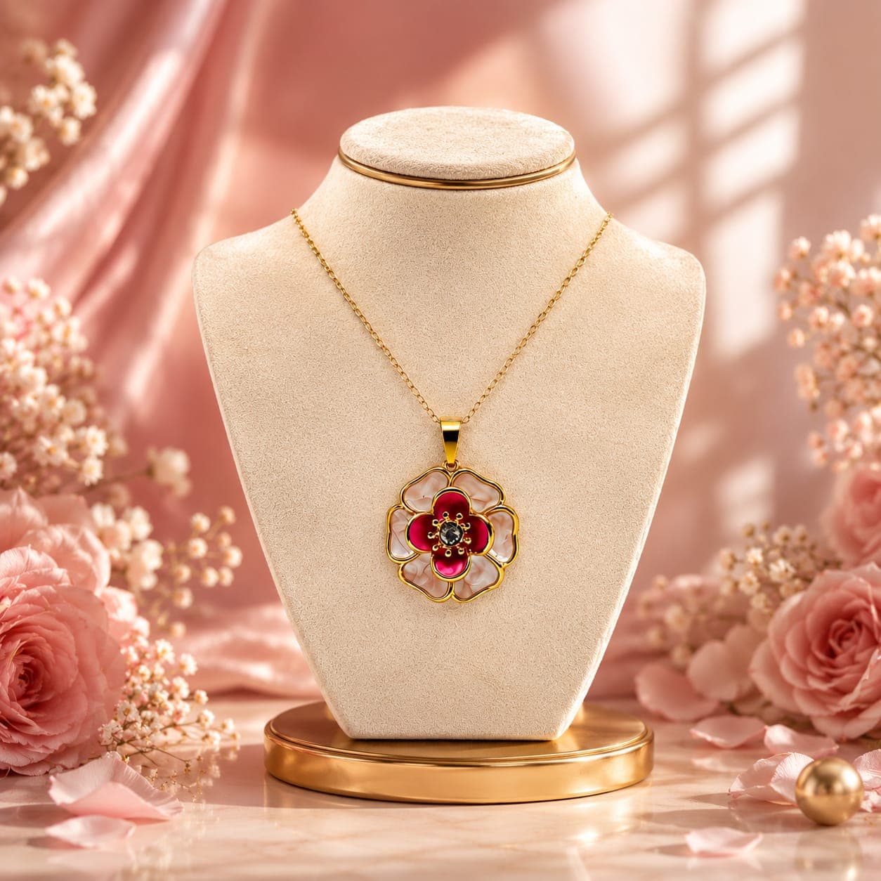 Crimson Bloom Necklace
