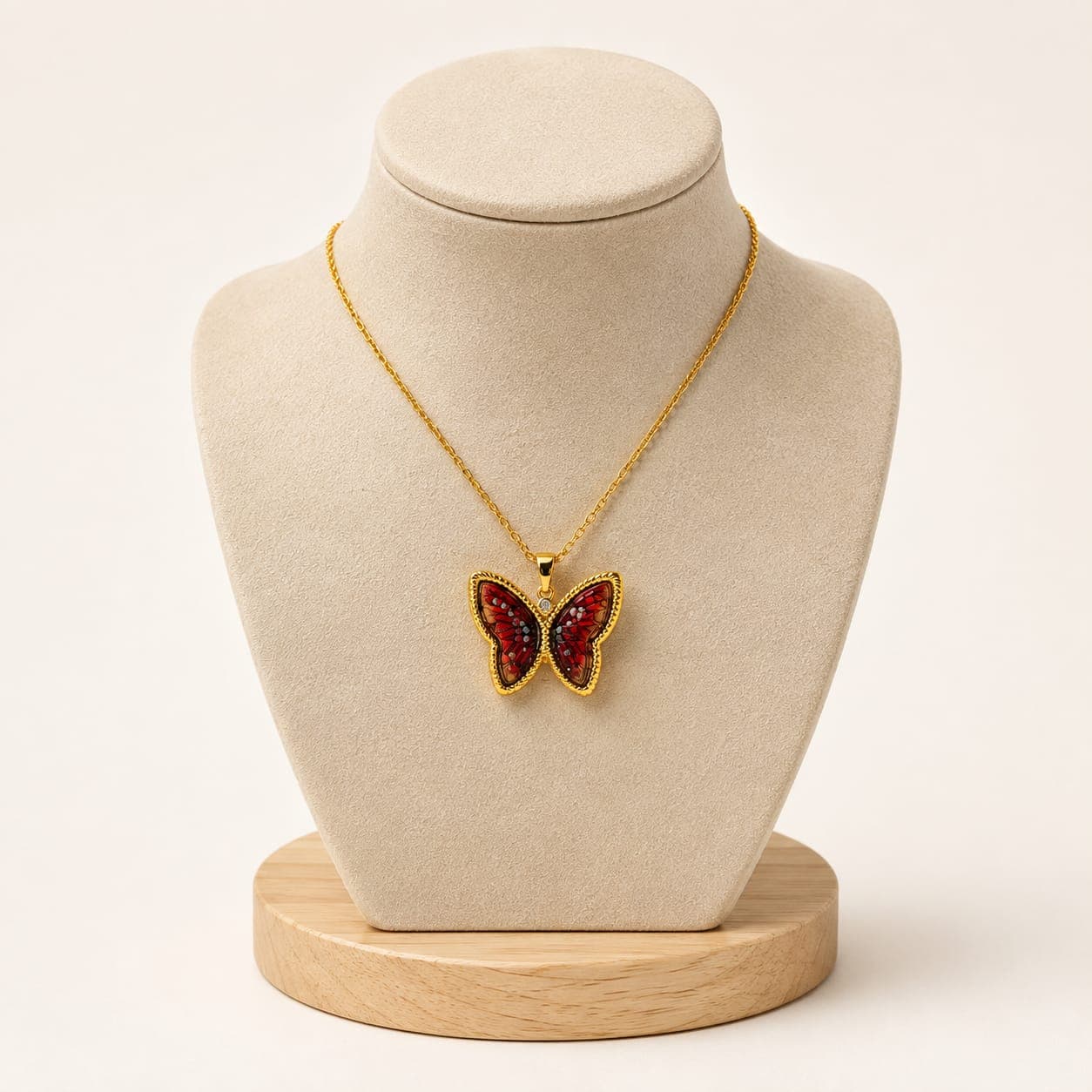Ruby Butterfly Necklace