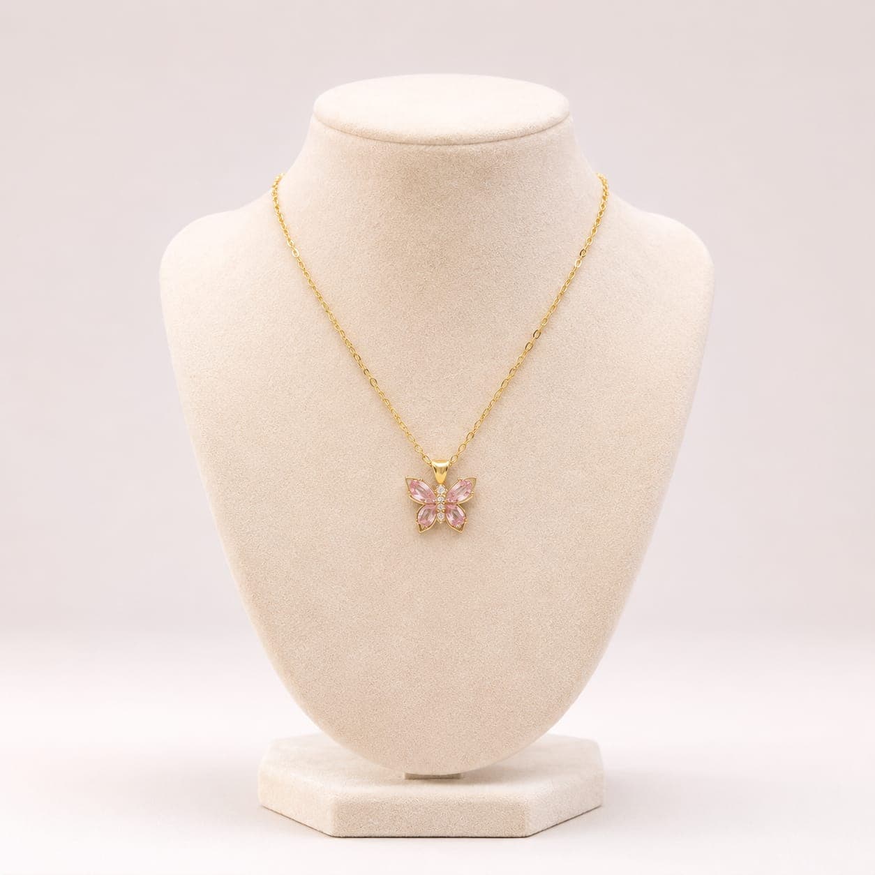 Rose Quartz Butterfly Pendant
